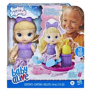 Hasrbo Baby Alive Sudsy Styling Blond Hair Baby Doll (F5112)