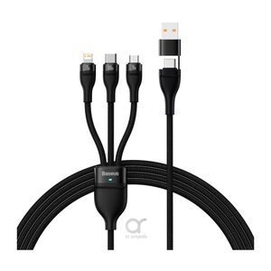 Baseus Flash Series 2 3-in-1 USB Charging Cable USB-C/Micro USB/Lightning 100W 1.2m - Black
