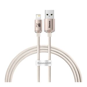 Baseus Crystal Shine Series Fast Charging Data Cable USB to Lightning 2.4A 1.2m - Pink