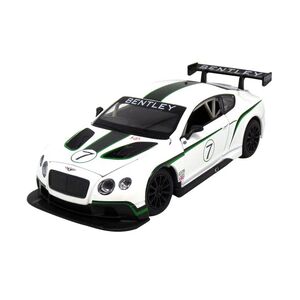 Metal Speed Zone Bentley Continental GT3 Concept Race White 1.24 Scale Metal Die-Cast Car