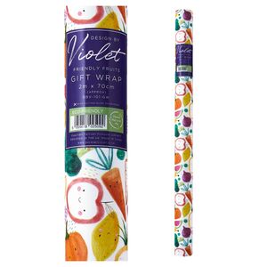 Design By Violet 2M Friendly Fruits Gift Wrapping Paper (2M x 70cm)