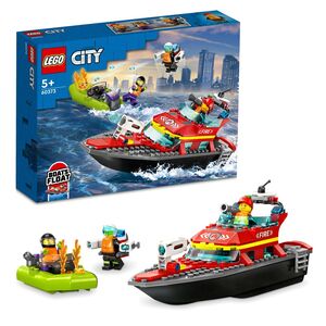 LEGO City Fire Rescue Boat Building Toy Set 60373 (144 Pieces)