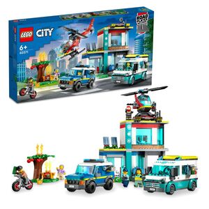 LEGO City Emergency Vehicles HQ Building Toy Set 60371 (681 Pieces)