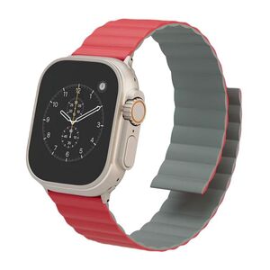 Levelo Cosmo Watch Strap for Apple Watch Ultra 49mm/Series 8 45mm/Galaxy Watch 22mm - Red/Dark Grey