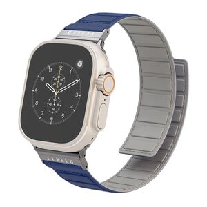 Levelo Vogue Watch Strap for Apple Watch Ultra 49mm/Series 8 45mm/Galaxy Watch 22mm - Blue/Gray