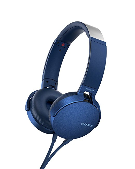 Sony MDR-XB550AP Extra Bass Headphones With Mic For Calls Blue