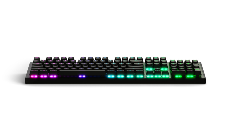 لوحة مفاتيح سوداء باللغة الأنجليزية من ستيل سيريس طراز أبيكس M750 مزودة بوصلة يو إس بي كويرتي